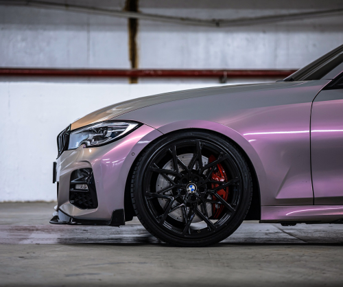 wrap xe, dán đổi màu xe BMW 330i Wrap Gloss Silver Sunset
