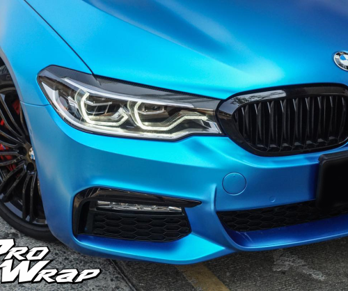 wrap xe, dán đổi màu xe BMW 520i wrap matte blue metallic