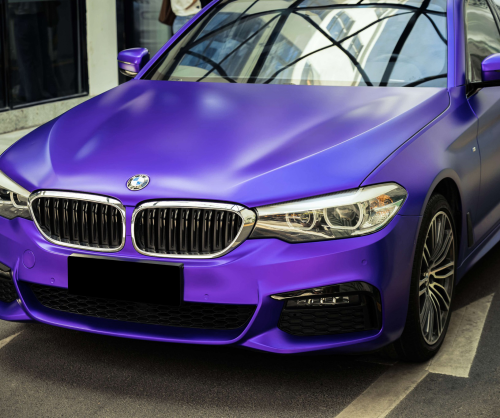 wrap xe, dán đổi màu xe BMW 530i wrap Satin Violet Purple