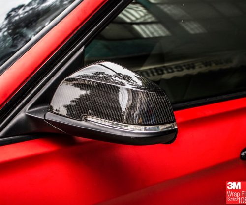 wrap xe - dán đổi màu xe BMW series 3 wrap matte red