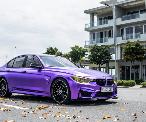 wrap xe - dán đổi màu xe BMW series 3 wrap satin chrome violet