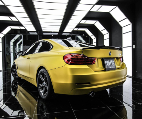wrap xe - dán đổi màu xe BMW series 4 wrap satin chrome gold