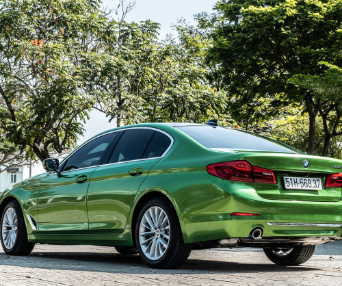 wrap xe - dán đổi màu xe BMW series 5 wrap Gloss Sonoma Green 
