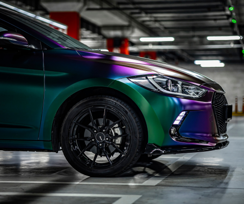 wrap xe - dán đổi màu xe Hyundai Elantra Wrap Matte Purple Malachite