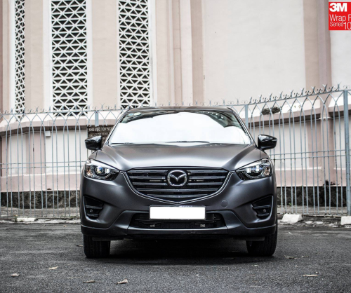 wrap xe - dán đổi màu xe Mazda CX5 wrap matte dark gray metallic