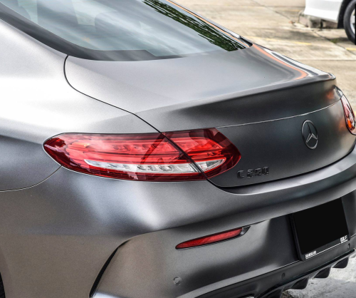 wrap xe - dán đổi màu xe Mercedes C Couple wrap matte dark grey metallic