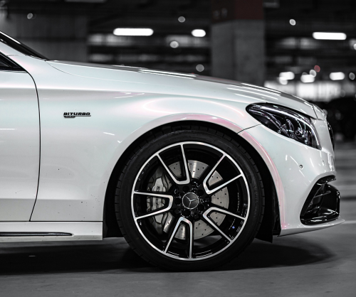 wrap xe - dán đổi màu xe Mercedes C43 Wrap Gloss Creamrose Pearl White