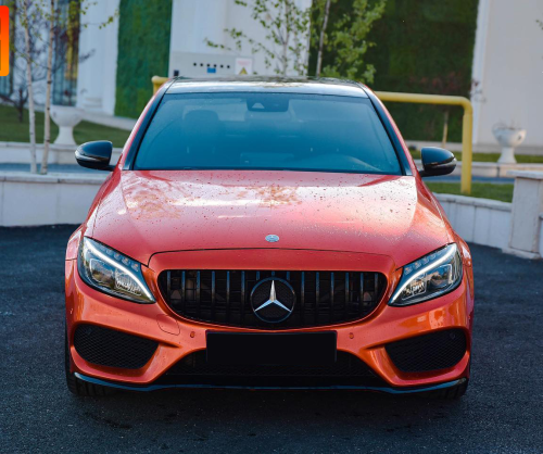wrap xe - dán đổi màu xe Mercedes C200 wrap gloss Paprika Orange