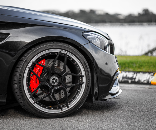 wrap xe - dán đổi màu xe Mercedes C300 Wrap Gloss Diamond Black
