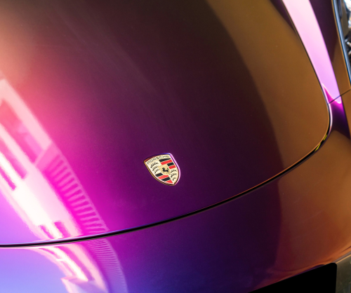 wrap xe, dán đổi màu xe Porsche 718 Boxster Wrap Gloss Crazy Grape