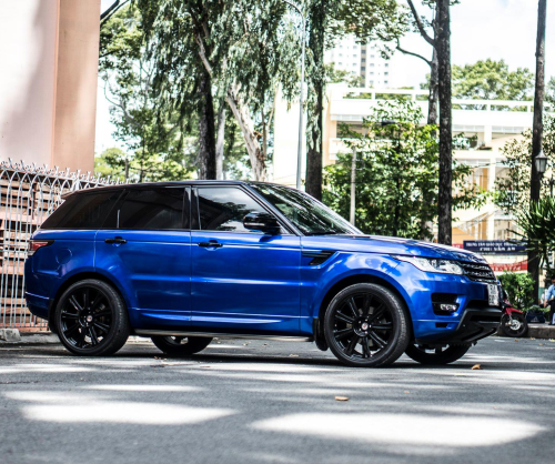 wrap xe, dán đổi màu xe Range Rover Sport wrap gloss deep blue