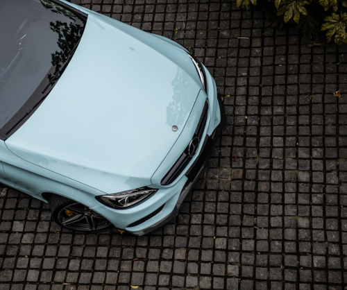 wrap xe - dán đổi màu xe Mercedes C200 Wrap Gloss Ice Blue