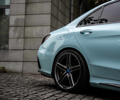 wrap xe - dán đổi màu xe Mercedes C200 Wrap Gloss Ice Blue