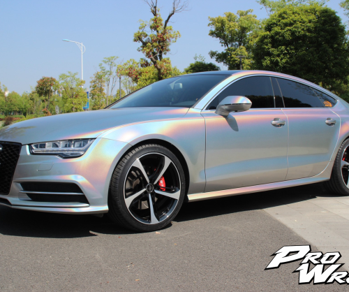 wrap xe, dán đổi màu xe Audi A7 wrap laser silver