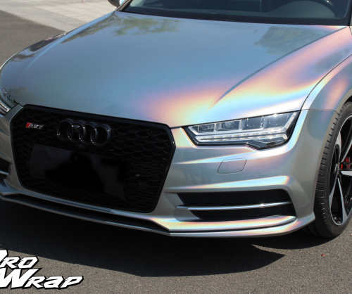 wrap xe, dán đổi màu xe Audi A7 wrap laser silver