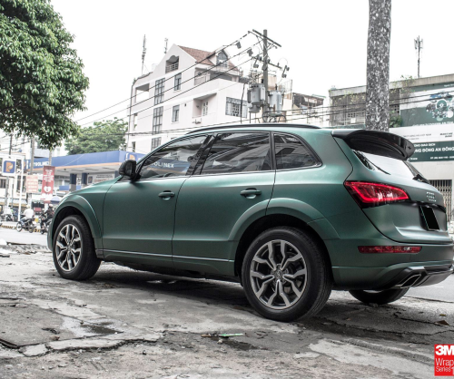 wrap xe, dán đổi màu xe Audi Q5 wrap matte pine green metallic