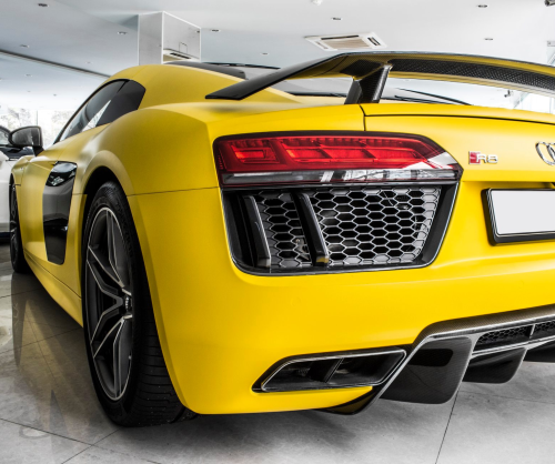 wrap xe, dán đổi màu xe Audi R8 wrap matte yellow