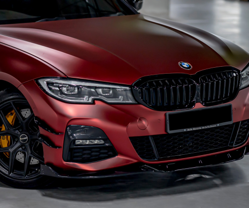 wrap xe, dán đổi màu xe BMW 330i Wrap Satin Dragon Blood