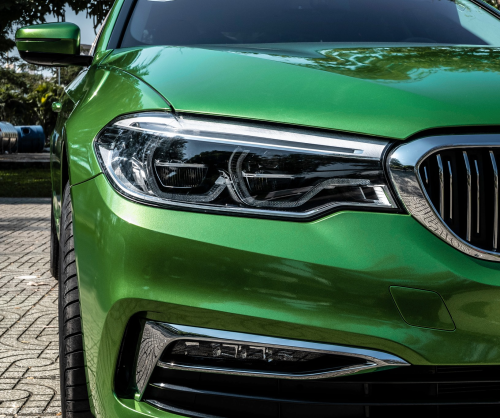 wrap xe - dán đổi màu xe BMW series 5 wrap Gloss Sonoma Green 