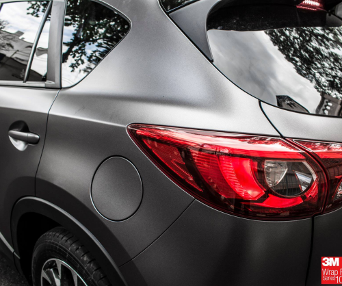 wrap xe - dán đổi màu xe Mazda CX5 wrap matte dark gray metallic