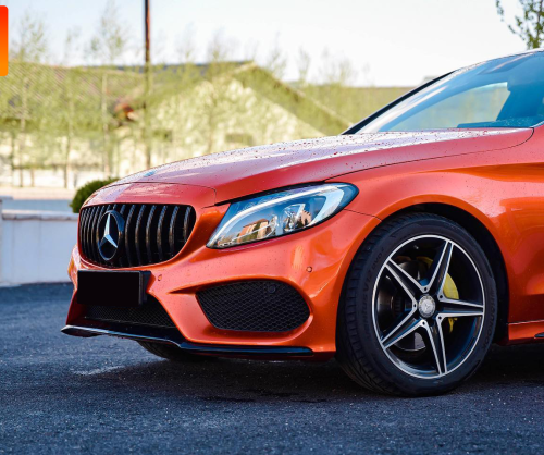 wrap xe - dán đổi màu xe Mercedes C200 wrap gloss Paprika Orange