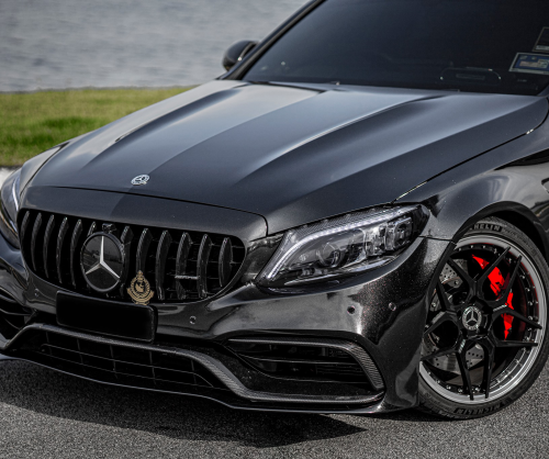wrap xe - dán đổi màu xe Mercedes C300 Wrap Gloss Diamond Black