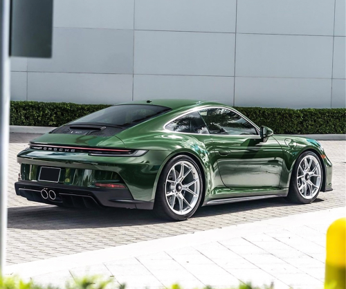 wrap xe, dán đổi màu xe Porsche 911 Wrap Gloss Dark Green