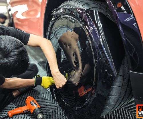 wrap xe, dán đổi màu xe Porsche Cayenne Wrap Gloss Piggy Bank