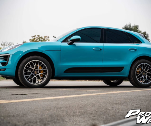 wrap xe, dán đổi màu xe porsche macan gloss curacao blue