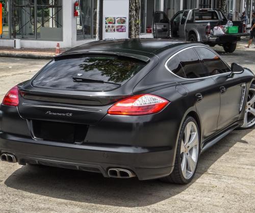 wrap xe, dán đổi màu xe Porsche Panamera wrap satin black