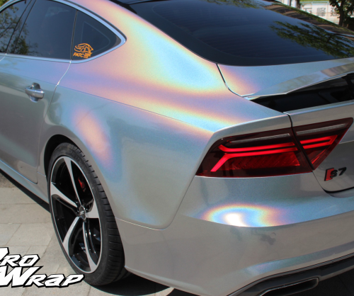 wrap xe, dán đổi màu xe Audi A7 wrap laser silver