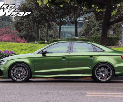 wrap xe, dán đổi màu xe audi rs3 wrap gloss mamba green
