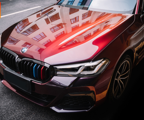 wrap xe, dán đổi màu xe BMW 7 series wrap gloss madeira red