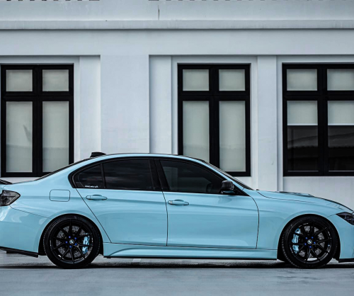 wrap xe, dán đổi màu xeBMW 330i wrap Gloss Ice Blue
