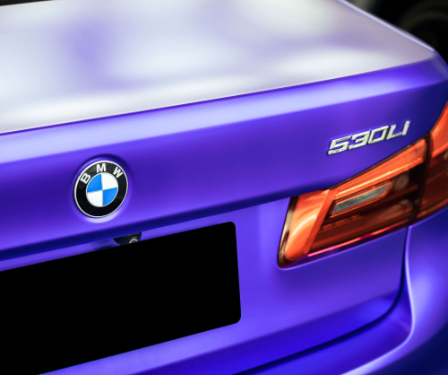 wrap xe, dán đổi màu xe BMW 530i wrap Satin Violet Purple