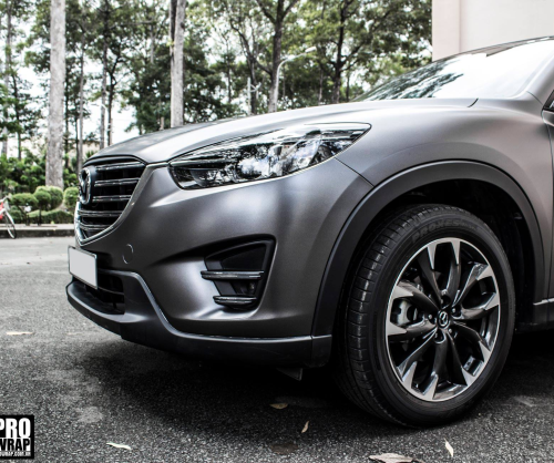 wrap xe - dán đổi màu xe Mazda CX5 wrap matte dark gray metallic