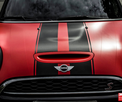 wrap xe, dán đổi màu xe Mini Cooper wrap satin red