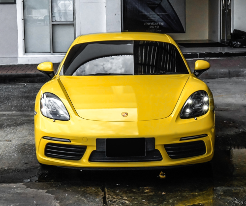 wrap xe, dán đổi màu xe Porsche 718 wrap gloss sun flower