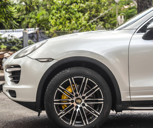 wrap xe, dán đổi màu xe Porsche Cayenne wrap gloss pearl white