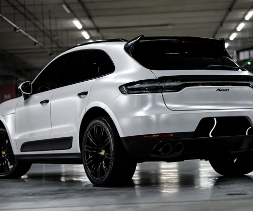 wrap xe, dán đổi màu xe Porsche Macan Wrap Satin Pearl White