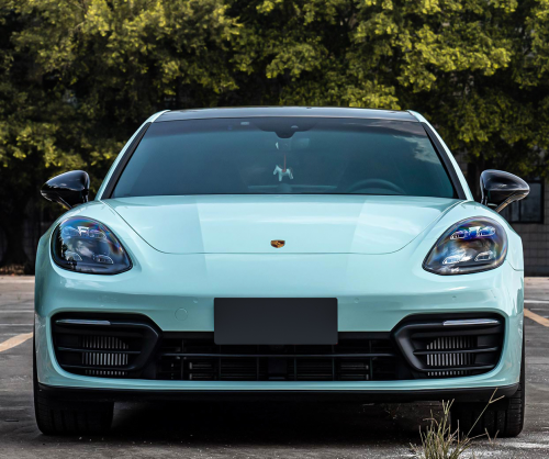 wrap xe, dán đổi màu xe Porsche Panamera Wrap Gloss Sky Blue
