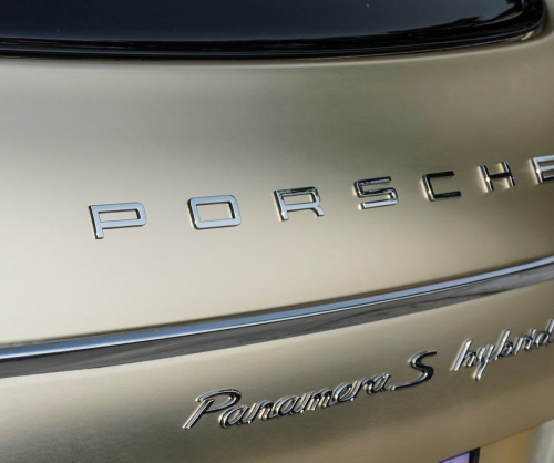 wrap xe, dán đổi màu xe Porsche Panamera wrap satin champage gold