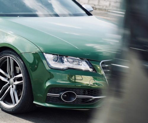 wrap xe, dán đổi màu xe Audi A7 wrap gloss dark green