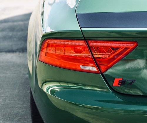 wrap xe, dán đổi màu xe Audi A7 wrap gloss dark green