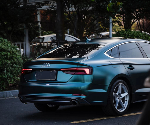 wrap xe, dán đổi màu xe Audi A5 wrap matt blackish Green