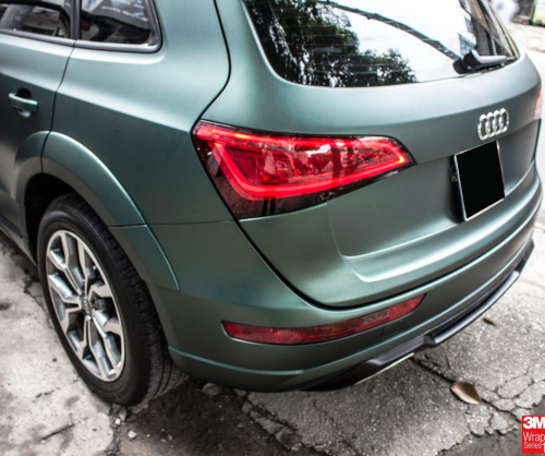 wrap xe, dán đổi màu xe Audi Q5 wrap matte pine green metallic