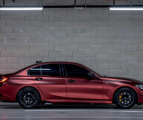 wrap xe, dán đổi màu xe BMW 330i Wrap Satin Dragon Blood