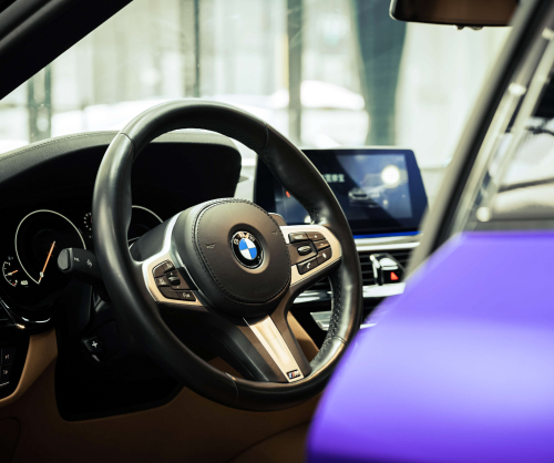 wrap xe, dán đổi màu xe BMW 530i wrap Satin Violet Purple