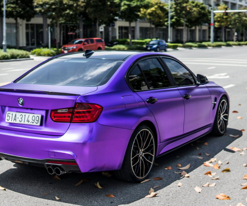 wrap xe - dán đổi màu xe BMW series 3 wrap satin chrome violet
