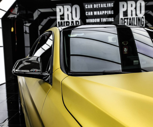 wrap xe - dán đổi màu xe BMW series 4 wrap satin chrome gold